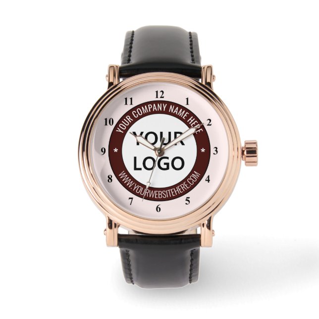 Your Company Logo and Text Personalized Watch (Front)