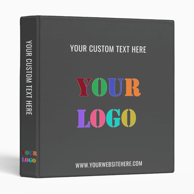 Your Company Logo Binder Example with Custom Text (Front/Spine)