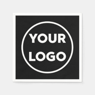 Your Company Logo Business Corporate Event Black Napkin