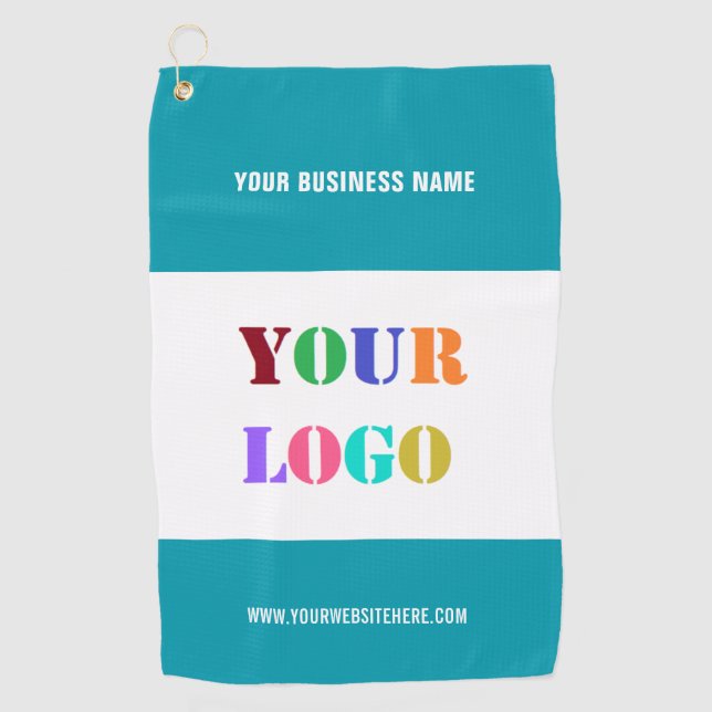 Your Company Logo Cusom Text and Colour Golf Towel (Front)
