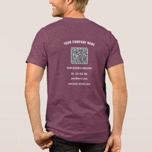 Your Company Logo Custom Text and QR Code Example Tri-Blend Shirt