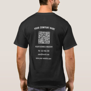 Your Company Logo Custom Text and QR Code T-Shirt