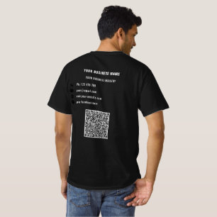 Your Company Logo Custom Text and QR Code T-Shirt