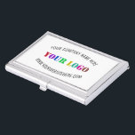 Your Company Logo Custom Text Business Card Case<br><div class="desc">Custom Colours and Fonts - Personalized Business Card Cases with Your Company Logo Name Website or Custom Text Promotional Business Gift - Add Your Logo - Image or QR Code - Photo / Name - Company / Website / Information / More - Resize and move or remove and add elements...</div>