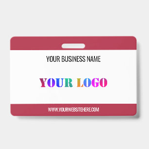 Your Company Logo Custom Text Business Name Badge