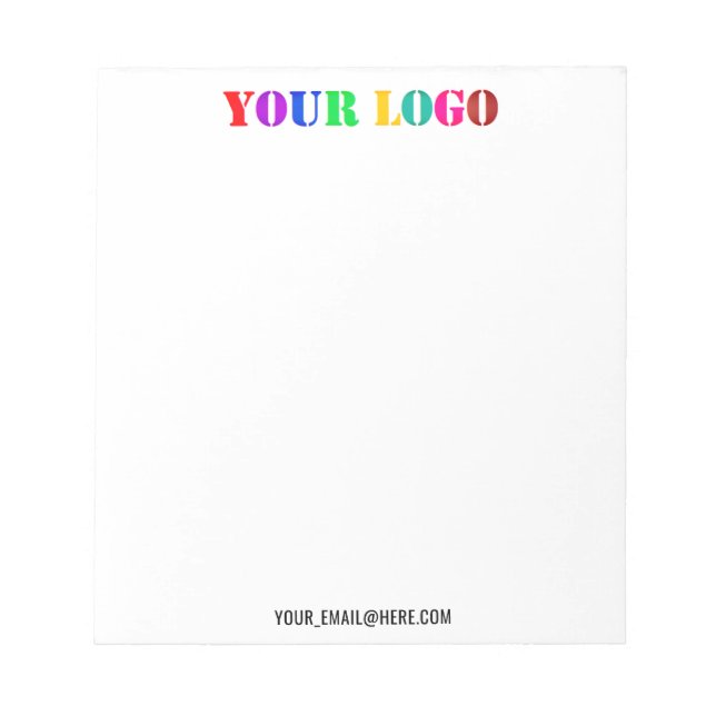Your Company Logo Custom Text Business Notepad (Front)