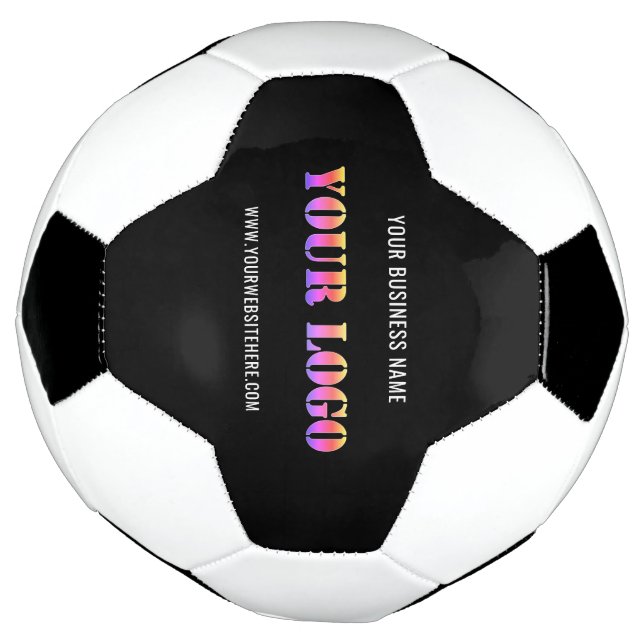 Your Company Logo Custom Text Colours Soccer Ball (Rotated)