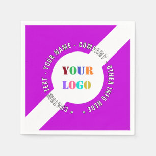 Your Company Logo Custom Text Napkins Choose Colou