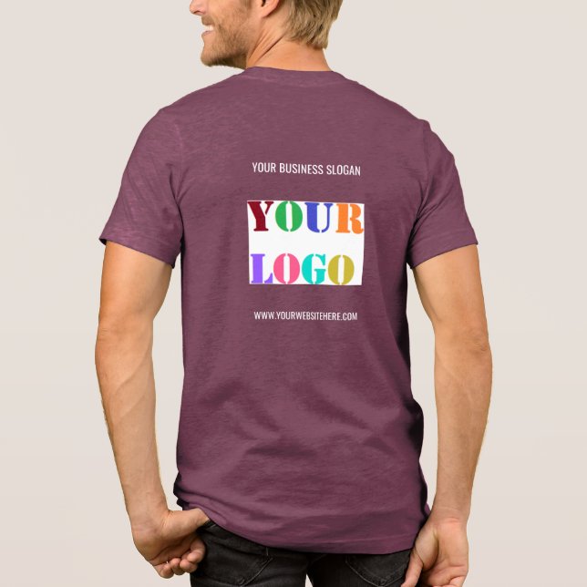 Your Company Logo Custom Text Personalized Tri-Blend Shirt (Back)