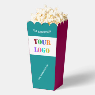 Your Company Logo Custom Text Popcorn Box Template