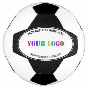 Your Company Logo Custom Text Soccer Ball Example