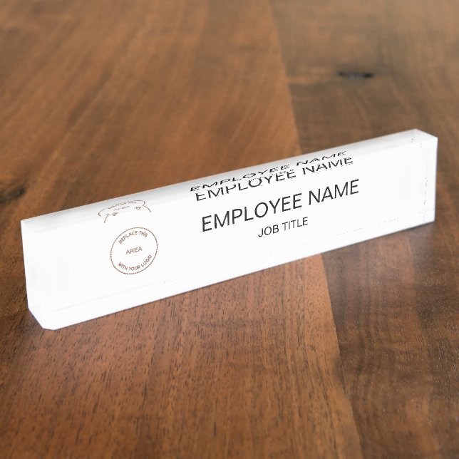 Your Company Logo Employee Name Job Title Nameplate (Side)