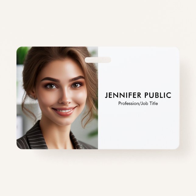 Your Company Logo Here Employee Photo Template Badge (Front)
