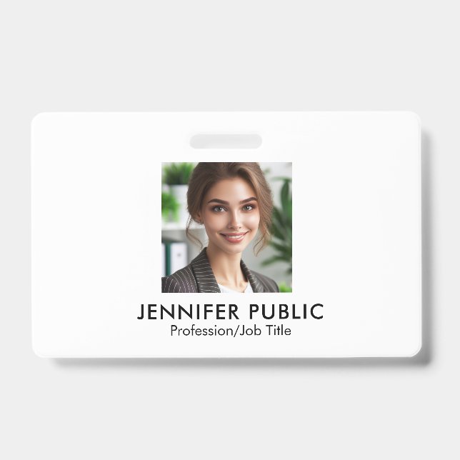 Your Company Logo Here Employee Photo Template Badge (Front)