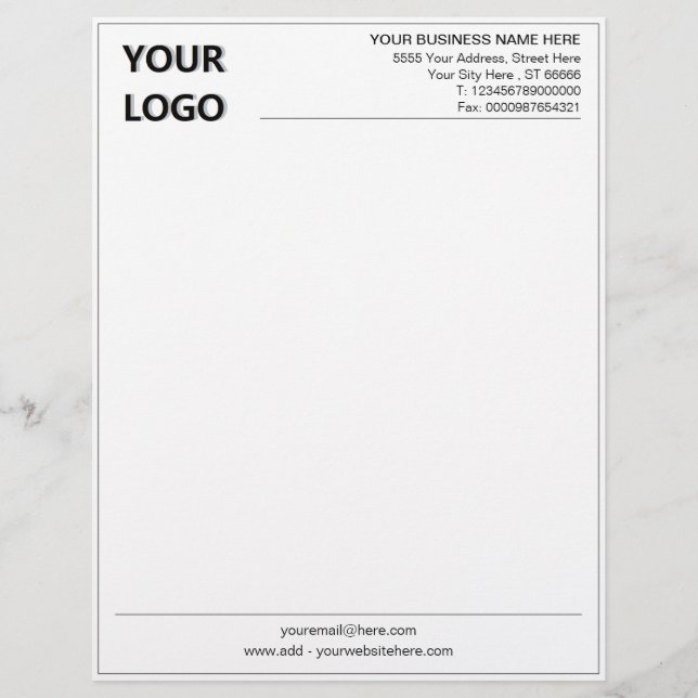 Your Company Logo Letterhead Template with QR Code (Front)