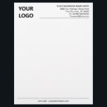 Your Company Logo Name Info Letterhead Template<br><div class="desc">Custom Colours and Fonts - Design Your Own Personalized Business Letterhead with Logo - Add Your Logo - Image - Photo or QR Code / Business Name - Company / Address - Contact Information / more - Resize and move or remove and add elements / image / text with Customization...</div>