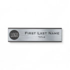 Your Company Logo Office Door Sign Silver Look