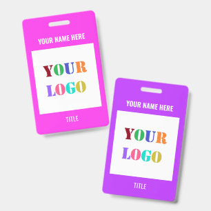 Your Company Logo or Photo Info Name Badge Example