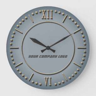 YOUR COMPANY LOGO,personalized,add your text Large Clock