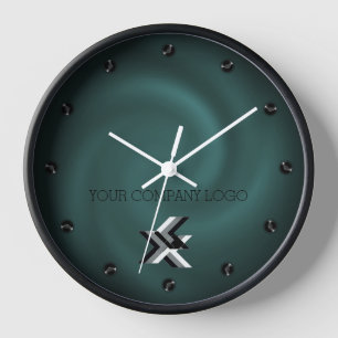 YOUR COMPANY LOGO,personalized,add your text Large Clock