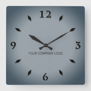 YOUR COMPANY LOGO,personalized,add your text Square Wall Clock