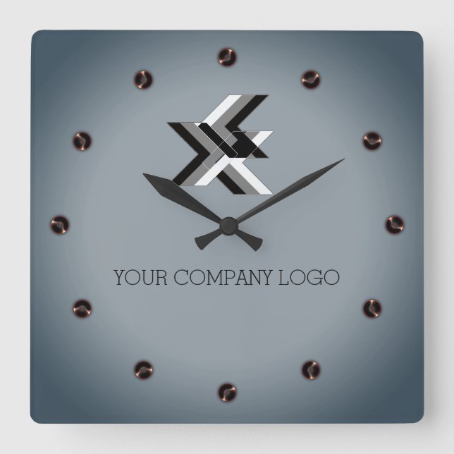 YOUR COMPANY LOGO,personalized,add your text Square Wall Clock (Front)