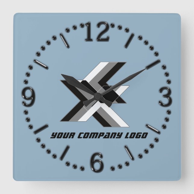 YOUR COMPANY LOGO,personalized,add your text Square Wall Clock (Front)