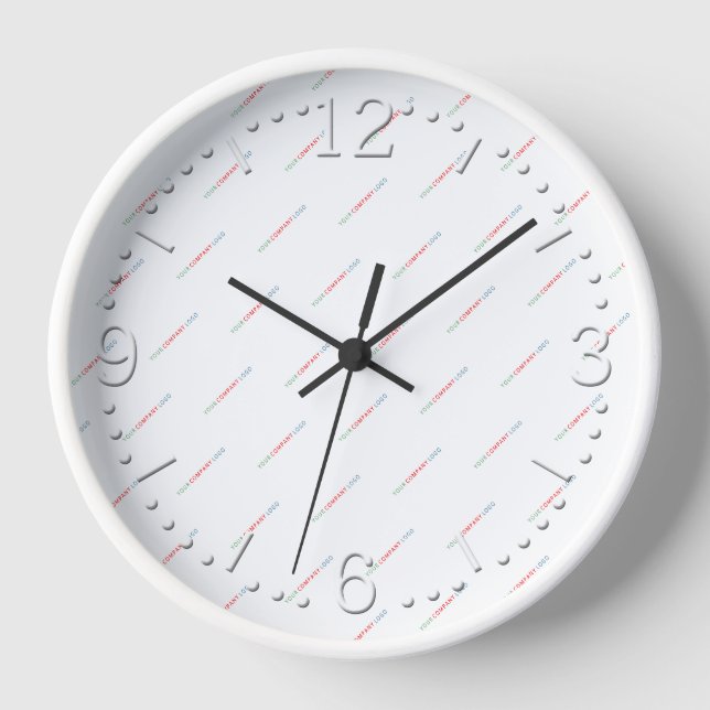 your company logo personalized  clock (Front)