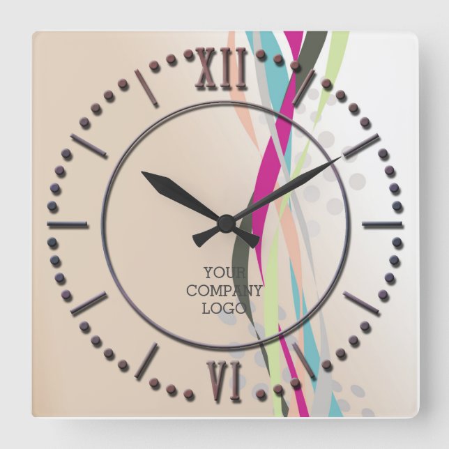 YOUR COMPANY LOGO,personalized Square Wall Clock (Front)
