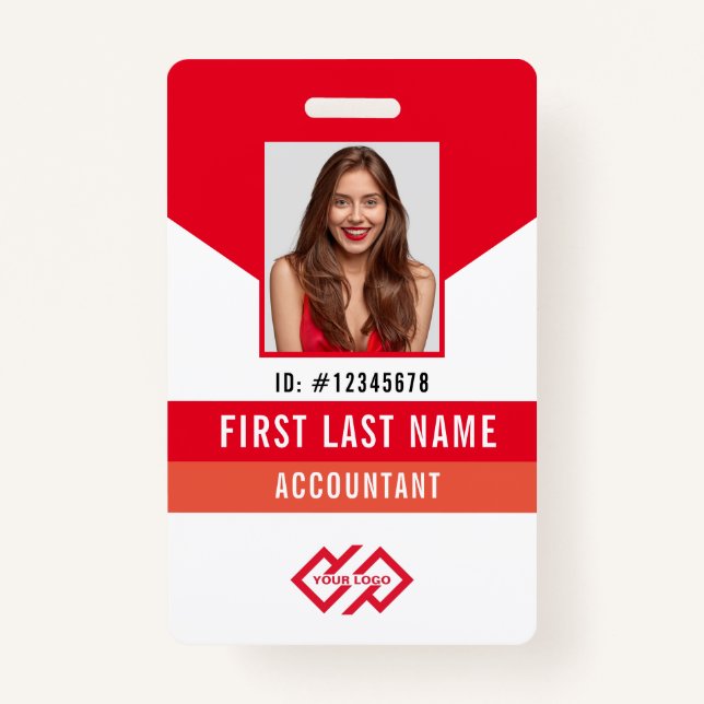 Your Company Logo Photo Name ID Badge (Front)