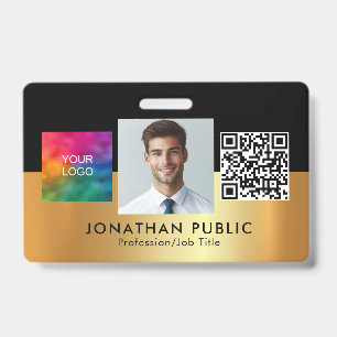 Your Company Logo QR Code Employee Photo Badge