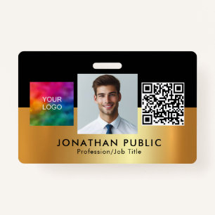Your Company Logo QR Code Employee Photo Badge