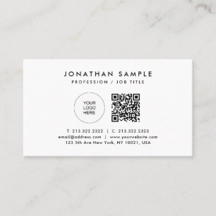 Your Company Logo QR Code Modern Sleek Template Business Card