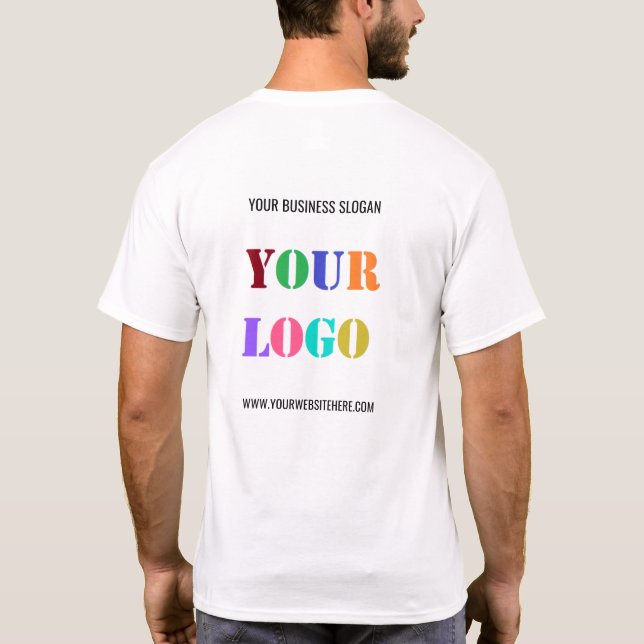 Your Company Logo T-Shirt with Custom Text (Back)