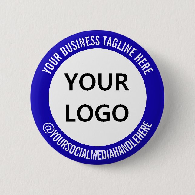 Your Company Logo Tagline Social Media Button (Front)