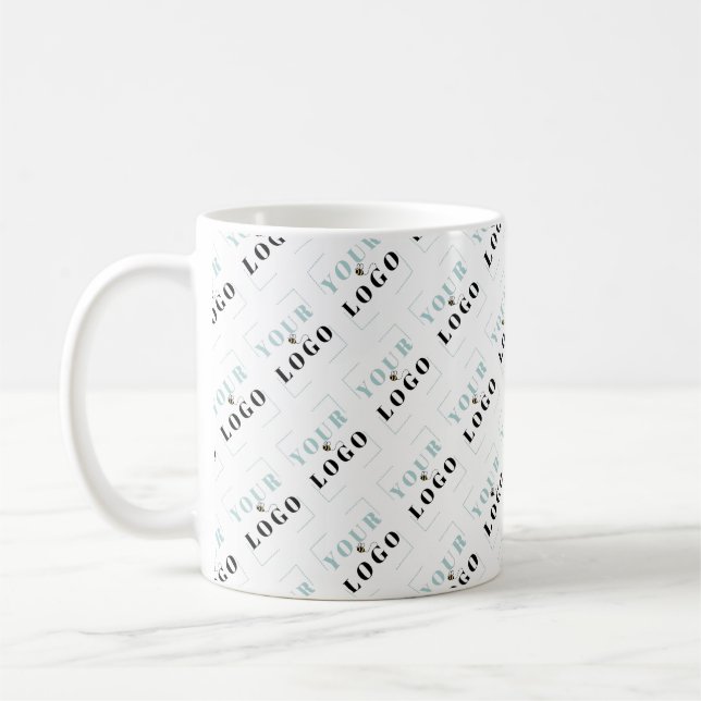 Your Company Logo Template Custom White Coffee Mug (Left)