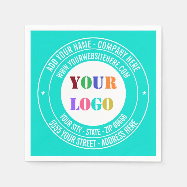 Your Company Logo Text and Colours Business Napkin (Front)