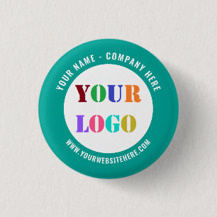 Your Company Logo Text and Colours Promotion Butto 1 Inch Round Button