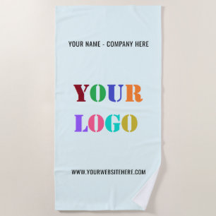 Your Company Logo Text Beach Towel Choose Colours
