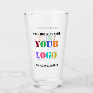 Your Company Logo Text Branded Beer Glass Template