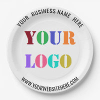 Your Company Logo Text Business Paper Party Plates