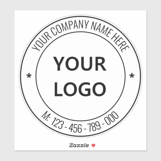 Your Company Logo Text Business Sticker Template (Sheet)