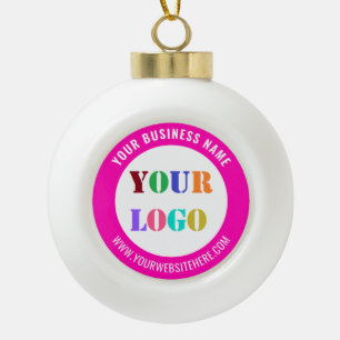 Your Company Logo Text Christmas Ornament Template