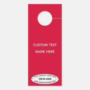 Your Company Logo Text Door Hanger - Choose Colour