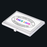 Your Company Logo Text Name Business Car Case<br><div class="desc">Custom Colours and Fonts - Personalized Business Card Cases with Your Company Logo Name Website or Custom Text Promotional Business Gift - Add Your Logo - Image or QR Code - Photo / Name - Company / Website / Information / More - Resize and move or remove and add elements...</div>