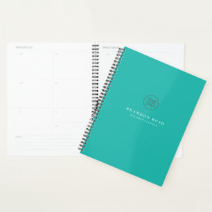 Your Company Logo Turquoise Business Planner