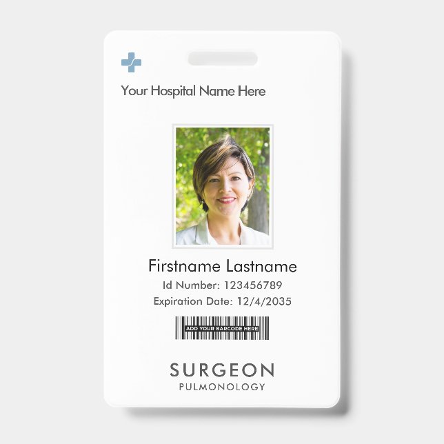 Your Company Logo White Modern Name Tag Badges (Front)