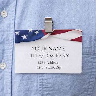 Your Company Name American Flag Tag