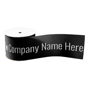 Your Company Name Here Black & White Template Grosgrain Ribbon