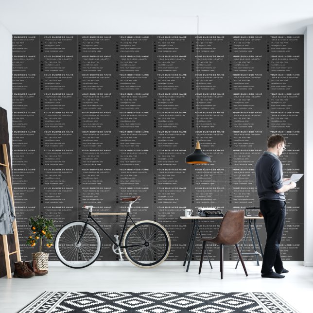 Your Company Name Info Custom Text Business Wallpaper (Living Room)